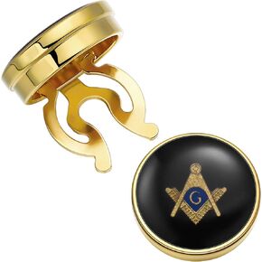 HAWSON Freemason Masonic Cufflinks and Tuxedo Studs Set in Gift Box, Easy to Wear, Gifts or Jewelry for Men, Wedding Accessories.