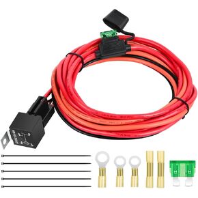 Nilight Electric Fuel Pump Relay Kit Wiring Harness 40 AMP Waterproof Relay Heavy Duty 10 Gauge Cables w/30 AMP Blade Fuse 12V System for Trucks Cars RVs Marine Boats Trailers, 2 Years Warranty