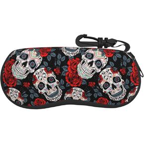 BLUBLU Sunglasses Soft Case with Belt Clip, Portable Glasses Case Neoprene Zipper Eyeglass Bag