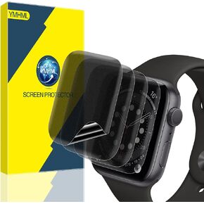 [ 4 Pack ] YMHML Privacy Screen Protector Compatible for Apple Watch 40mm SE Series 6/5/4, [Upgrade Anti-Spy Film] Soft Anti-Scratch Film