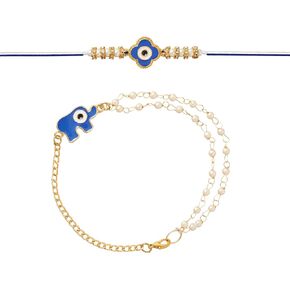 Evil Eye Rakhi For Brother and Bhabhi Traditional Lumba Designer Fancy Bracelet on Rakshabandhan Traditional Lum2024design02
