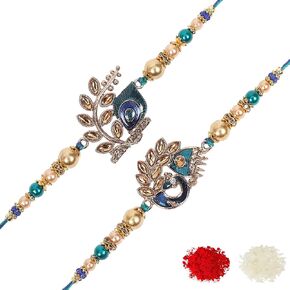 Brother Rakhi with Greeting Card | Rakhi Thread | Rakhi Gifts for Brother, Sister, Bhaiya, Bhabhi for Indian Rakhi Raksha Bandhan Festival (Set of 2) (K2K3)