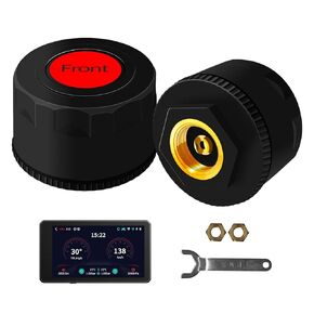Motorcycle Wireless Tire Pressure Sensor, Bluetooth Connection, Real-time Display of Tire Temperature and Tire Pressure Values, Only Suitable for DeepMoto D16X Motorcycle Driving Recorder
