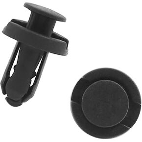 Motoforti Universal Clips/Rivets/Fastener, 10mm/ 0.4 Inches, Plastic, Black, 50 Pcs