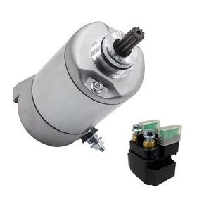 Starter Motor Assembly for Yamaha Bruin 350 2WD 4WD YFM35 YFM350 for Grizzly 350 YFM350TE YFM35G YFM350DE YFM35FG for Wolverine 350 YFM35 with Relay Solenoid 3HE-81800-00-00 3HE-81890-00-00