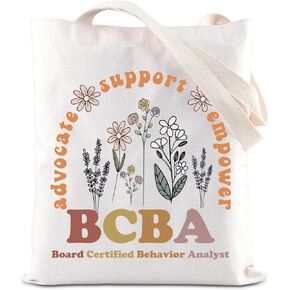 ENSIANTH BCBA Tote Bag Board Certified Behavior Analyst Gift Behavior Therapist Thank You Gift Special Education Teacher Gift