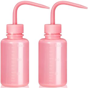 Professional 2PCS 150ML Tattoo Squeeze Bottle Mini, 5oz Tattoo Wash Bottle No Need to Squeeze Hard, Easy to Carry Eyelash Water Bottle Perfect for Extensions, Cleaning(Translucent Pink)