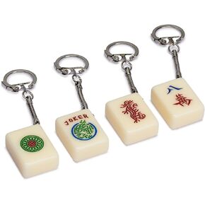 مجموعة سلسلة مفاتيح مستوحاة من لعبة Yellow Mountain Imports Mahjong: مجموعة أنيقة مكونة من 4 سلاسل مفاتيح رائعة من البلاط in Kuwait