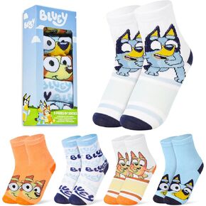 Bluey Boys Calf Socks, Soft Breathable Kids Socks Pack of 5 - Gifts for Boys