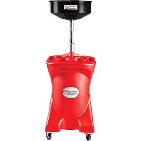 JohnDow Industries JDI-27GFD 27 Gallon Pump Assist Portable Oil Drain, 16 inch Diameter Centered Funnel, Adjustable Funnel Height of 45 in. to 70 in. With Molded in Tool Tray for Oil Filters and Tools