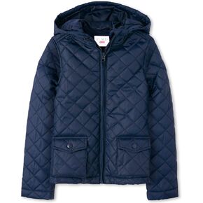 The Children's Place Girls' Zip Up Quilted Hooded Jacket