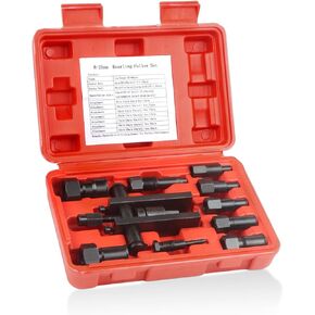 10pcs Motorcycle Blind Hole Bearing Puller Set, Motorcycle Internal Bearing Puller Tool, Blind Bearing Puller with Red Box