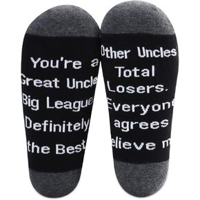 MBMSO 2 Pairs Uncle Socks Funny Uncle Gifts from Niece Nephew Uncle Birthday Gifts You are a Great Uncle Definitely the Best