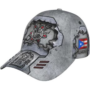 Puerto Rico Flag Baseball Cap Unisex Novelty Frog Printed Hat Map Badge Baseball Hats Puerto Rico Hat for Men and Women
