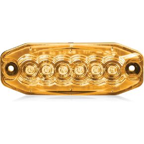 Maxxima Low Profile 6 LED 3M Tape Surface Mount Emergency Warning with Amber Clear Lens