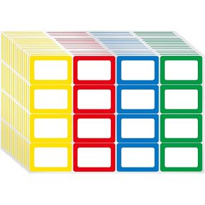 400 Pcs Colorful Name Tag Stickers, Name Tags Labels - 4 Colors 3"x2" Adhesive Stickers for Easy Identification - Ideal for Office, School, Meetings & Home Use