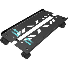 Adjustable Large Computer Tower Stand 7.9 to 10.2 inch Wide, Mobile PC Stand for Most Desktop Towers, Steel CPU Stand with Locking Caster Wheels, Gaming PC Holder,PC Cart
