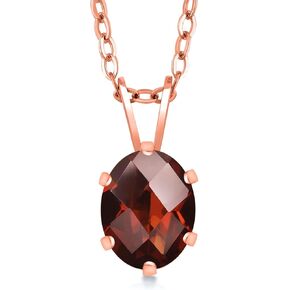 Gem Stone King 1.60 Ct Oval Shape Ecstasy Mystic Topaz Rose Gold Plated Silver Pendant