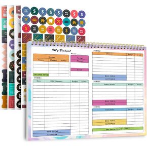 Undated Budget Planner 2024-2025 -50 Sheets Monthly Bill Organizer for Double-side Use with 4 Sheet Planner Stickers, 50 Sheets Debt Repayment Planner & Finance Planner to Take Control of Your Money
