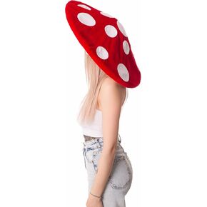High-end Mushroom Hat for Adult Women Halloween Costume Cottagecore Accessories Bucket Red White Spores
