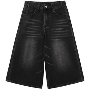 Jorts Women Jorts Men Black Jorts Y2k Denim Shorts Jean Shorts Jorts Y2k Long Jorts Wide Leg Baggy Jorts with Pockets