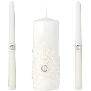 شموع الوحدة لحفلات الزفاف - مجموعة شموع الزفاف مع شمعة عمود واحدة وشمعتين مستدقتين، شموع الوحدة لمجموعة حفل الزفاف، إكسسوارات الزفاف الكاثوليكية، أفكار حفل الوحدة لحفل الزفاف in Kuwait