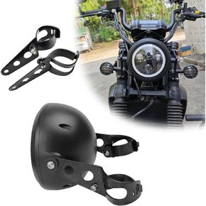 5.75inch CNC Motorcycle Headlight Housing Bucket with Side Mounting Bracket 32-40MM Fork Tube Holder Clamps for Motorcycle
