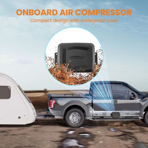 maXpeedingrods On Board Air Compressor System Universal Air Spring Compressor Kit with Gauge Air Line T Fittings for Trucks Vans in Kuwait