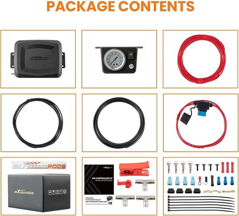 maXpeedingrods On Board Air Compressor System Universal Air Spring Compressor Kit with Gauge Air Line T Fittings for Trucks Vans in Kuwait