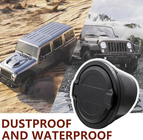 Gas Cap Cover Fuel Tank Door for 2018-2023 2024 Jeep Wrangler JL JLU 2/4 Door, Banhao ABS + Aluminum Alloy Construction, Black in Saudi Arabia