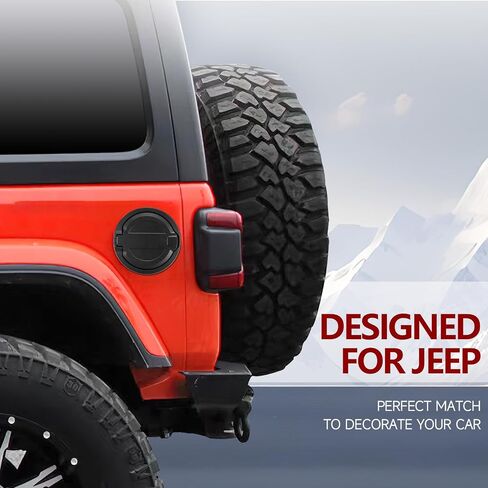 Gas Cap Cover Fuel Tank Door for 2018-2023 2024 Jeep Wrangler JL JLU 2/4 Door, Banhao ABS + Aluminum Alloy Construction, Black in Saudi Arabia