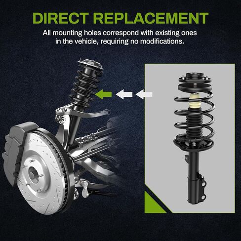 AUTOSAVER88 Front Complete Struts Compatible with 2003-2008 Corolla, Quick Strut Shock Absorber Assembly Kit 2 pcs in Saudi Arabia
