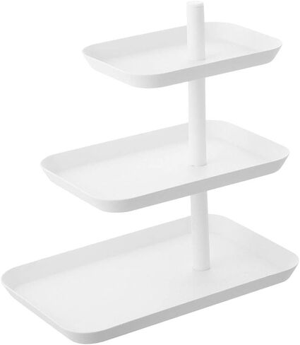 YAMAZAKI home 4724 3-Tier Accessory Tray-Jewelry Holder & Storage Organizer, One Size, White in Kuwait