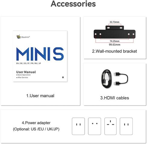 أحدث 4 نوى من الجيل الحادي عشر من Intel N5095 Beelink Mini-S Mini-S W-11 Pro، 8 جيجابايت من ذاكرة الوصول العشوائي 256 جيجابايت SSD Gigabit Ethernet، 2.4G/ 5.0G WiFi، BT4.0، كمبيوتر مكتبي صغير للأعمال ثنائي HDMI، HTPC in Kuwait