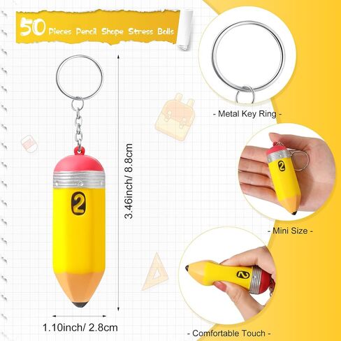 Back to School Gift Bulk for Teacher Cute Foam Squeeze Pencil Keychains First Day of School Gift for Student Party in Saudi Arabia