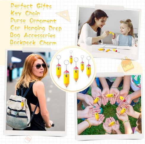 Back to School Gift Bulk for Teacher Cute Foam Squeeze Pencil Keychains First Day of School Gift for Student Party in Saudi Arabia