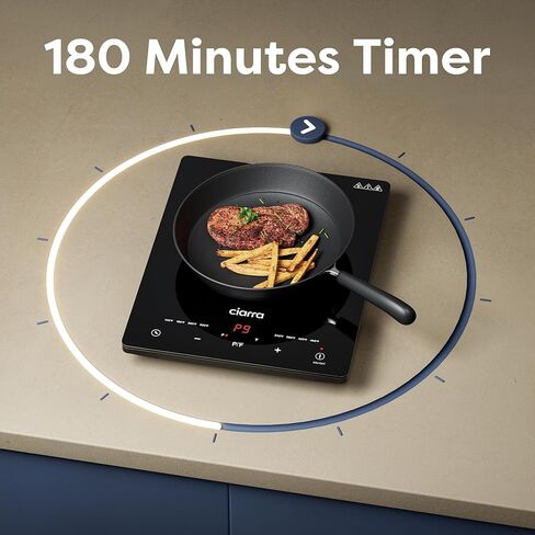 CIARRA CATIH1 1800W Portable Induction Cooktop, Ultra Slim Single Electric Countertop Burner with Sensor Touch and Digital timer ETL Approved in Kuwait