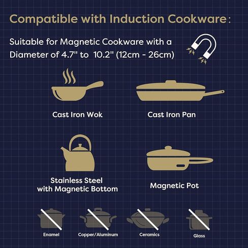 CIARRA CATIH1 1800W Portable Induction Cooktop, Ultra Slim Single Electric Countertop Burner with Sensor Touch and Digital timer ETL Approved in Kuwait