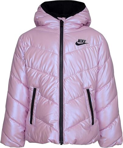 Nike Girl's Chevron Solid Puffer Jacket (Toddler/Little Kids) Pink Foam 6X Little Kid in Saudi Arabia