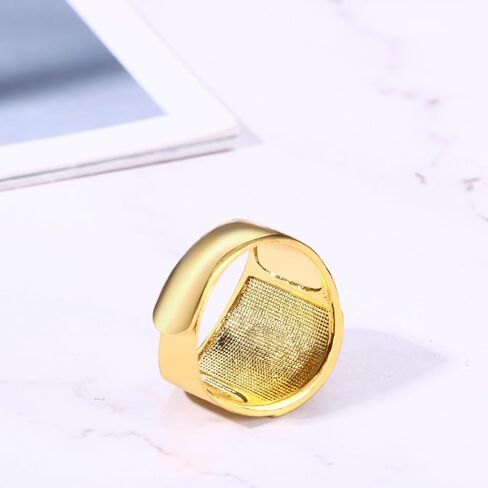 OIDEA 3pcs Men's Stainless Steel Domineering Vintage Chinese Kanji Ring Rich/Luck/Wealth Adjustable Rings Set, Gold in Saudi Arabia
