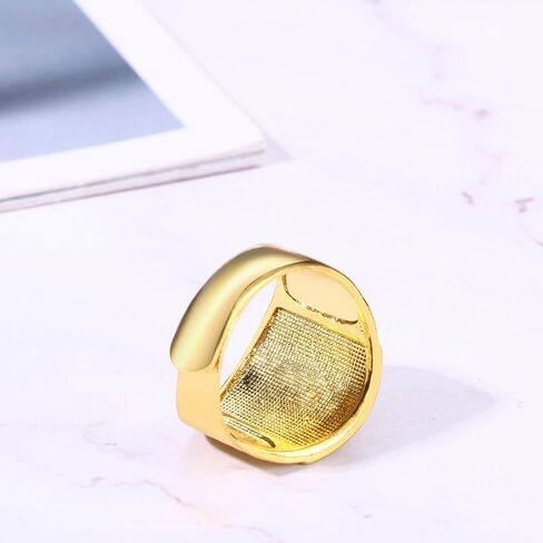 OIDEA 3pcs Men's Stainless Steel Domineering Vintage Chinese Kanji Ring Rich/Luck/Wealth Adjustable Rings Set, Gold in Saudi Arabia