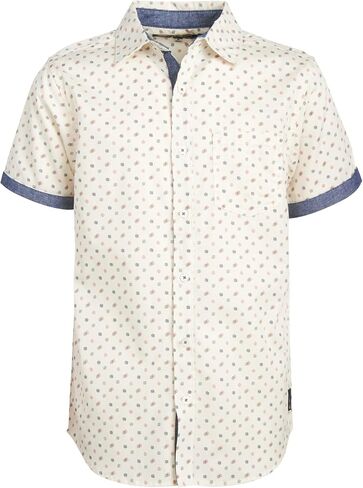 قميص Ben Sherman للأولاد بأزرار سفلية - قميص منسوج كاجوال بأكمام قصيرة - قميص بياقة للأطفال للأولاد (8-18) in Saudi Arabia
