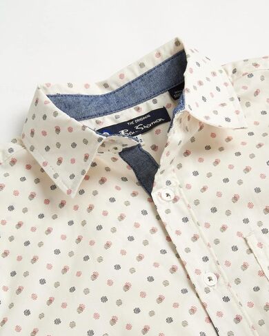 قميص Ben Sherman للأولاد بأزرار سفلية - قميص منسوج كاجوال بأكمام قصيرة - قميص بياقة للأطفال للأولاد (8-18) in Saudi Arabia