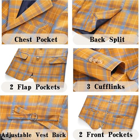 Boys Plaid 3-Piece Slim Fit Suit - Kids Tuxedo for Formal Occasions, Wedding, and Graduation Dress Outfit in Saudi Arabia