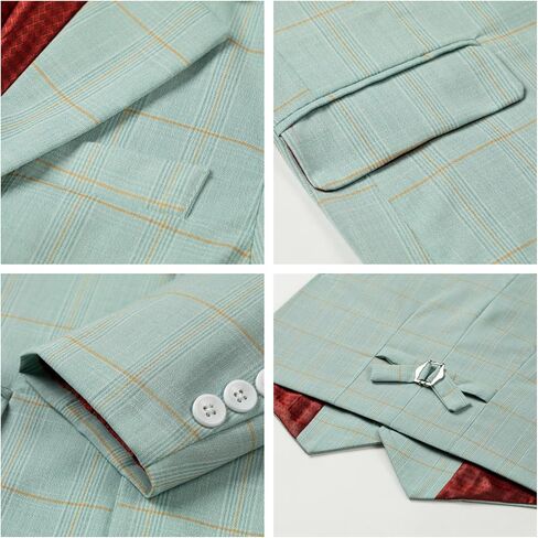 Boys Formal Suit Set Kids Toddler Tuxedo Slim Fit Plaid Suits for Teenage Boys 5-Piece Wedding Party Outfit in Saudi Arabia