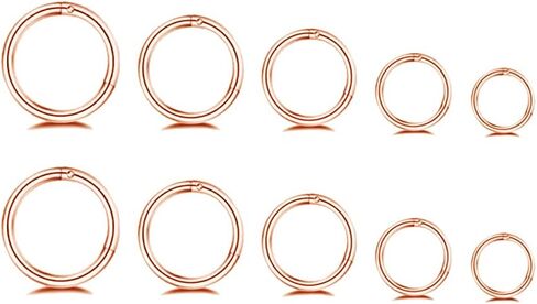 NewZenro 5Pairs Surgical Stainless Steel 16G Sleeper Cartilage Daith Tiny Small Hoop Earrings Mini Septum Hinged Clicker Nose Ring Helix Tragus Piercings Unisex Fashion Huggie Hoops Set 6-14MM in Saudi Arabia
