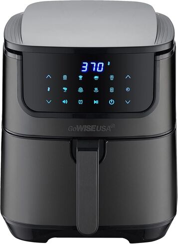 GoWISE USA 7-Quart Air Fryer & Dehydrator Max Steel XL- with Touchscreen Display with Stackable Dehydrating Racks with Preheat & Mute Functions + 100 Recipes (Stainless Steel) in Kuwait