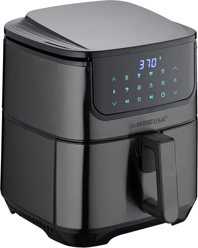 GoWISE USA 7-Quart Air Fryer & Dehydrator Max Steel XL- with Touchscreen Display with Stackable Dehydrating Racks with Preheat & Mute Functions + 100 Recipes (Stainless Steel) in Kuwait