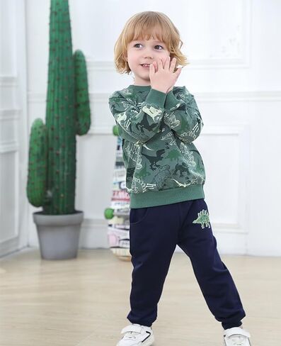 Volunboy Toddler Boys Clothes Sets Little Boy Clothing Long Sleeve Pullover Jogger Pants Kids 2 Pieces Outfits in Kuwait