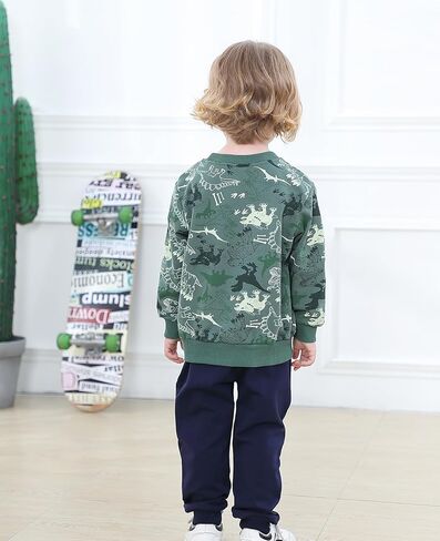 Volunboy Toddler Boys Clothes Sets Little Boy Clothing Long Sleeve Pullover Jogger Pants Kids 2 Pieces Outfits in Kuwait